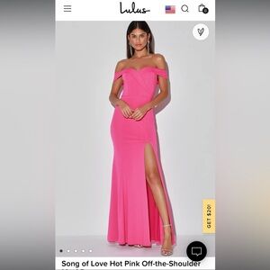 LULUS Off the shoulder dress SMALL  **LIGHT PINK DRESS not hot pink**